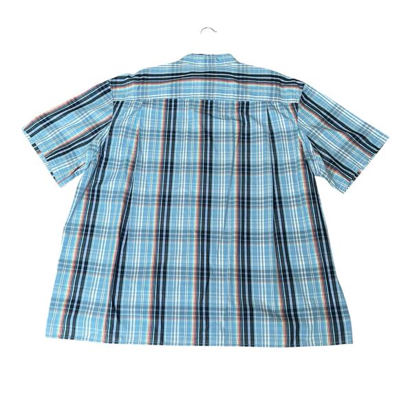 Duluth Trading Men's Point Collar Button-Down Shirt Blue Plaid Cotton Size 2XL - Picture 2 of 6